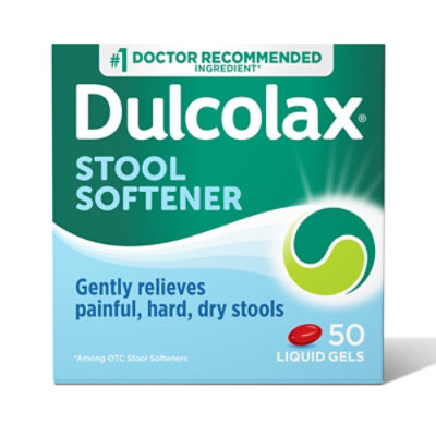 Dulcolax Stool Softener Laxative Liquid Gel Capsules - 50 Count - Image 1