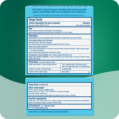 Dulcolax Stool Softener Laxative Liquid Gel Capsules - 50 Count - Image 3