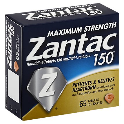 Zantac Tablets Box Bottle 150mg - 65 Count - Image 1