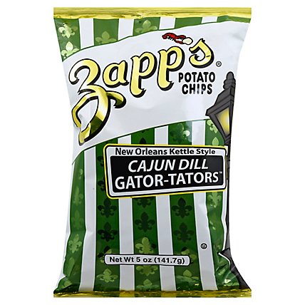 Zapps Potato Chips New Orleans Kettle Style Cajun Dill Gator-Tators - 5 Oz - Image 1