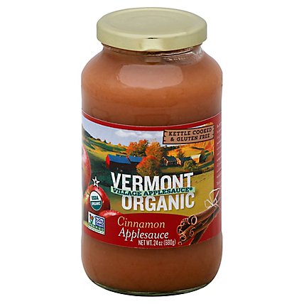 Vermont Village Organic Apple Sauce Cinnamon - 24 Oz - Image 1