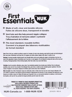 NUK First Essentials Fast Flow Silicone Nipple - 6 Count - Image 4