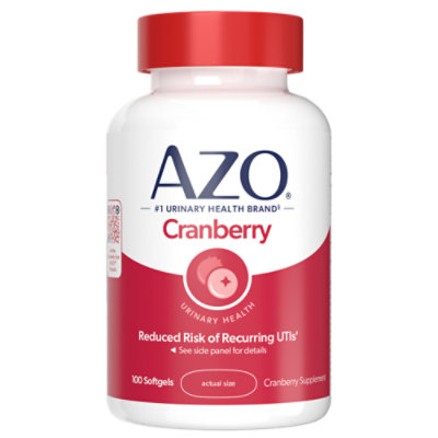 AZO Cranberry Supplement Urinary Tract Health Softgels - 100 Count