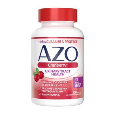 AZO Cranberry Supplement Urinary Tract Health Softgels - 100 Count