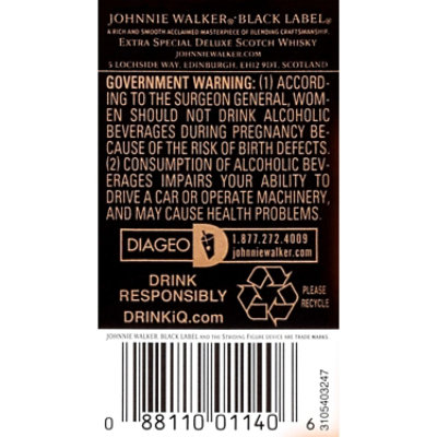 Johnnie Walker Black Label Blended Scotch Whisky - 1 Liter - Image 2