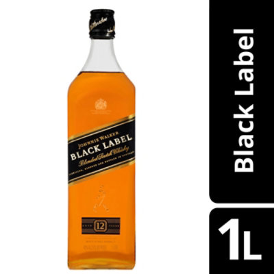 Johnnie Walker Blended Malt Scotch Whisky Black Label 80 Proof - 1 Liter