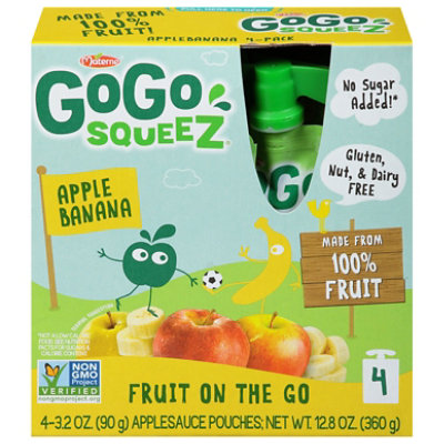 Gogo Squeez Apple Banana Fruit On The Go Applesauce Pouches - 12.8 Oz - Image 3
