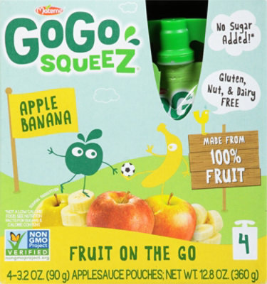 Gogo Squeez Apple Banana Fruit On The Go Applesauce Pouches - 12.8 Oz - Image 2