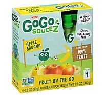 GoGo squeeZ Applesauce Apple Banana - 4-3.2 Oz
