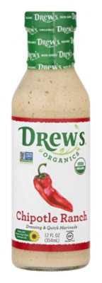 Drews Organics Dressing & Quick Marinade Chipotle Ranch - 12 Fl. Oz.