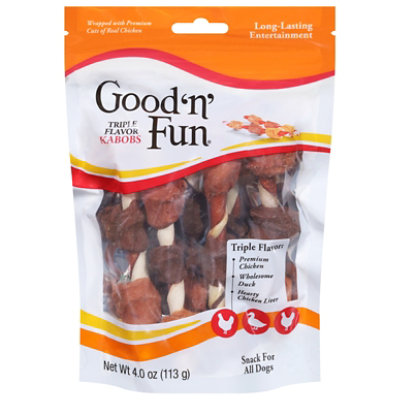 Good ’n’ Fun Triple Flavor Kabobs Rawhide For Dogs Bag - 4 Oz - Image 3