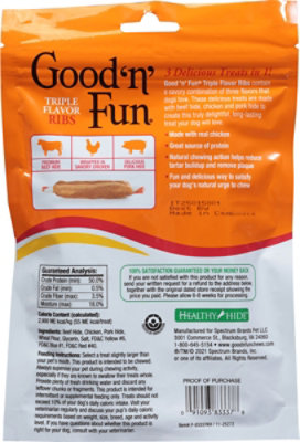 Good ’n’ Fun Triple Flavor Ribs Rawhide For Dogs Bag - 4 Oz - Image 4