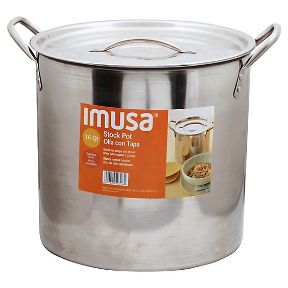 Imusa Stock Pot Ss 16quart - Each