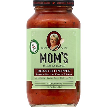 Moms Pasta Sauce Roasted Peppers Jar - 26 Oz - Image 2