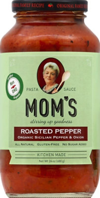 Moms Pasta Sauce Roasted Peppers Jar - 26 Oz - Image 2