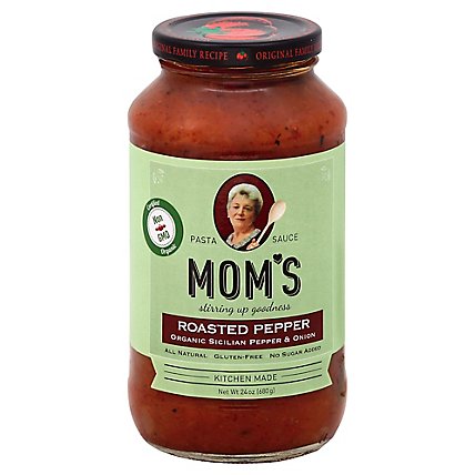 Moms Pasta Sauce Roasted Peppers Jar - 26 Oz - Image 1