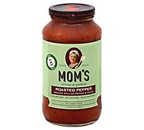 Moms Pasta Sauce Roasted Peppers Jar - 26 Oz