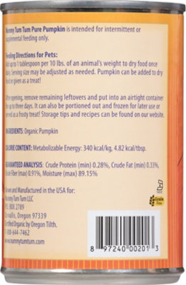 Nummy Tum Tum Pet Food Supplement Organic For Dogs & Cats Pumpkin Can - 15 Oz - Image 4