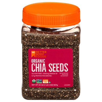 BetterBody Foods Chia Seeds Organic with Antioxidants Calcium & Fiber - 20 Oz - Image 3