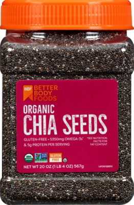 BetterBody Foods Chia Seeds Organic with Antioxidants Calcium & Fiber - 20 Oz - Image 2