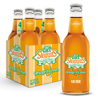Stewarts Diet Orange N Cream Soda Bottle - 4-12 Fl. Oz. - Image 1