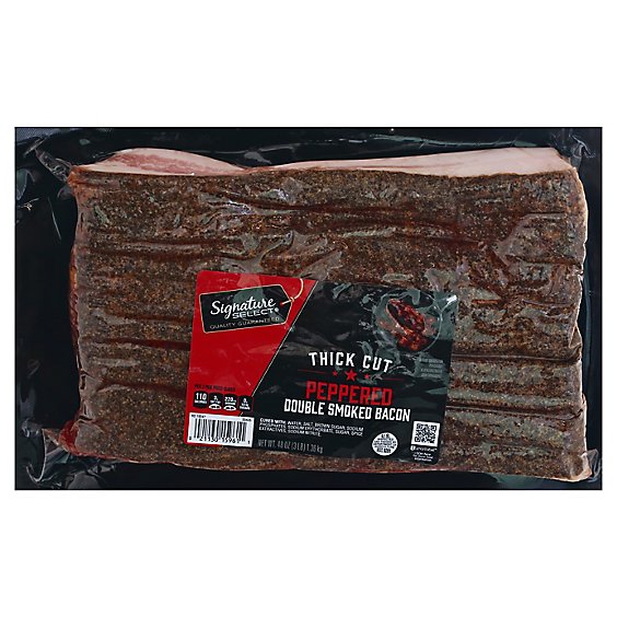 Signature SELECT Bacon Thick Cut Peppered Hickory Smoked - 48 Oz