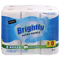 Signature SELECT Paper Towels Brightly Lint-Free Shine Big Roll 2 Ply Wrap - 6 Count - Image 3