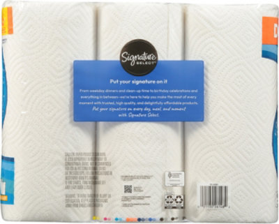 Signature SELECT Paper Towels Brightly Lint-Free Shine Big Roll 2 Ply Wrap - 6 Count - Image 4