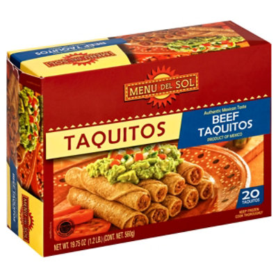 Menu Del Sol Beef Taquitos 19.2 Oz Safeway