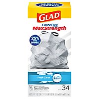 Glad Force Flex Odor Shield 13 Gallon Tall Kitchen Bags - 34 Count - Image 1