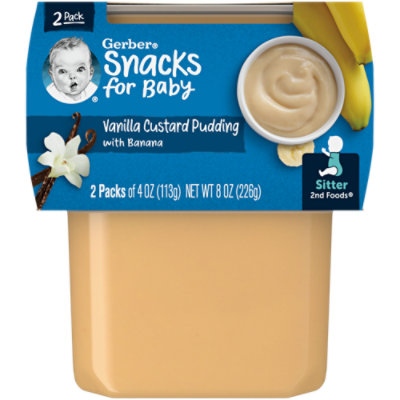 Gerber 2nd Foods Vanilla Custard Pudding With Bananas Baby Food Tub - 2-4 Oz - Image 1