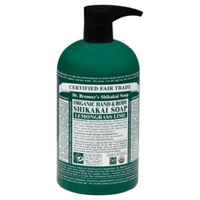 Dr Bronners Lemongrass Lime Shikakai Soap - 24 Oz