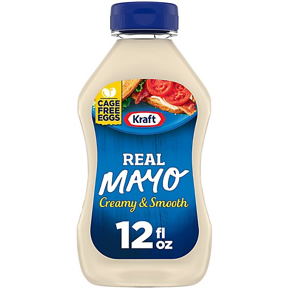 Kraft Real Mayo Creamy & Smooth Mayonnaise Bottle - 12 Fl. Oz.
