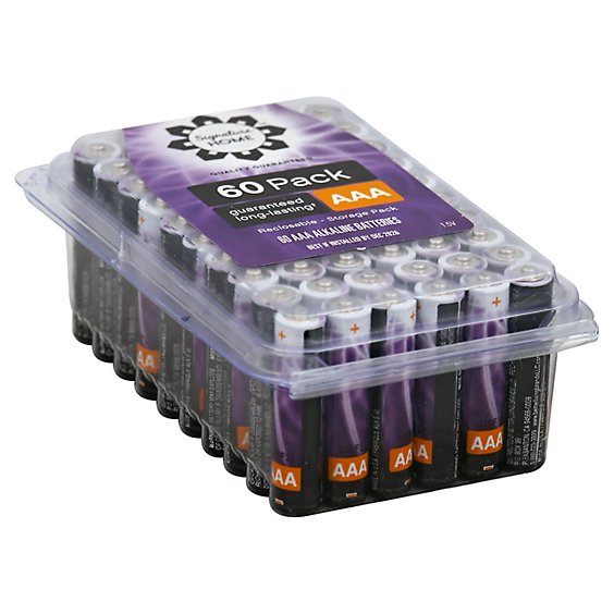 Signature SELECT Batteries Alkaline AAA Family Pack - 60 Count
