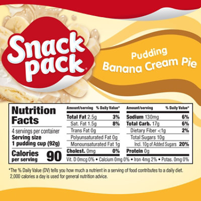 Snack Pack Banana Cream Pie Pudding - 4- 3.25 Oz - Image 2