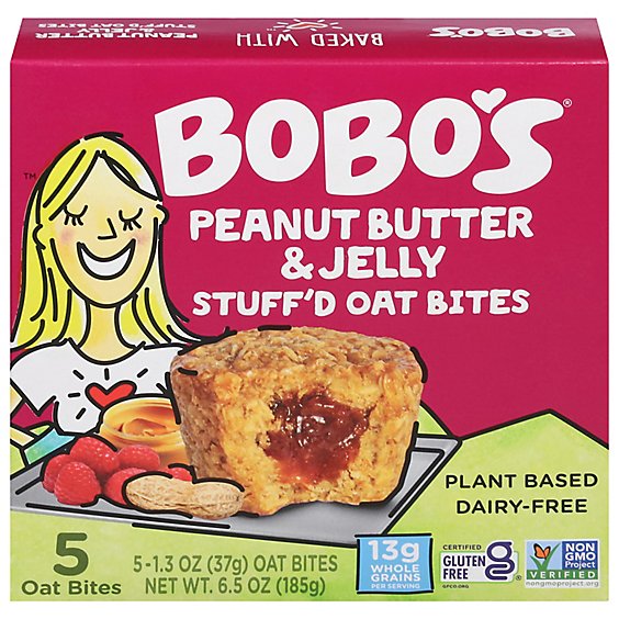 Bobos Bobos Bites Peanut Butter & Jelly - 5-1.3 Oz