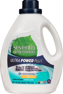 Seventh Generation Laundry Detergent Liquid Ultra Power Plus Fresh Citrus Scent - 95 Fl. Oz . - Image 2