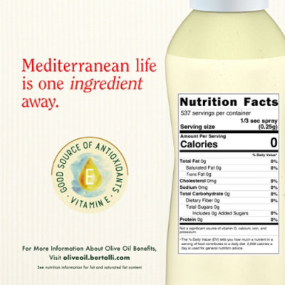 Bertolli Olive Oil Spray Extra Light Tasting - 5 Fl. Oz. - Image 4