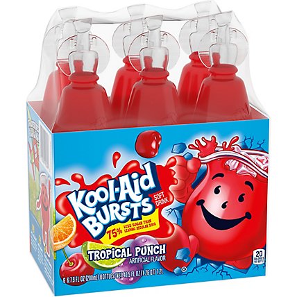 Kool-Aid Bursts Tropical Punch Artificially Flavored Soft Drink Bottles - 6-6.75 Fl. Oz. - Image 9