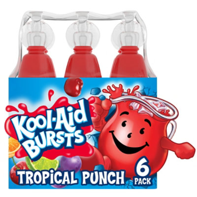 Kool-Aid Bursts Tropical Punch Artificially Flavored Soft Drink Bottles - 6-6.75 Fl. Oz. - Image 1