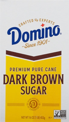 Domino Premium Pure Cane Dark Brown Sugar - 1 Lb - Image 1