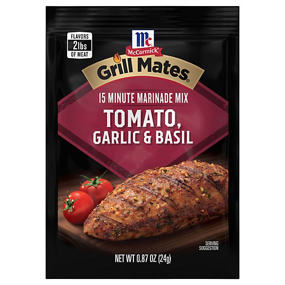 McCormick Grill Mates Tomato - Garlic & Basil Marinade Mix - 0.87 Oz