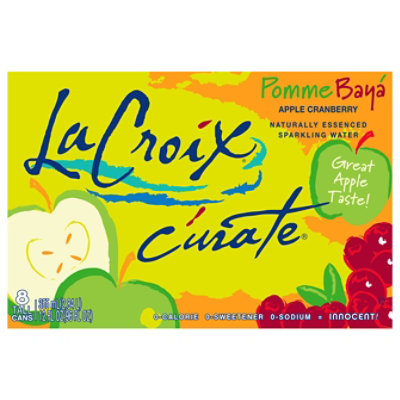 LaCroix Sparkling Water Curate Pomme Baya Apple Cranberry 8 Count