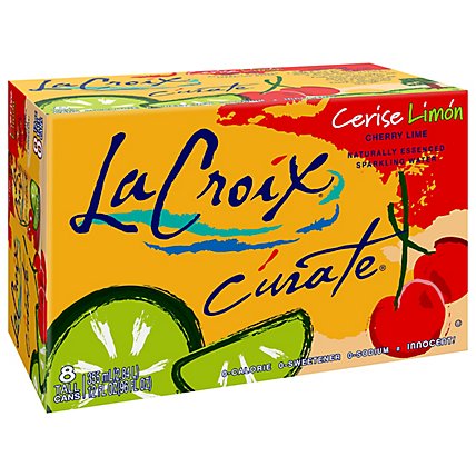 LaCroix Sparkling Water Curate Cerise Limon Cherry Lime 8 Count - 12 Oz - Image 2
