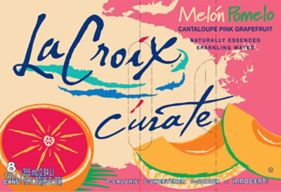 LaCroix Sparkling Water Curate Melon Pomelo Cantelope PinkGrapefruit 8 Count - 12 Oz - Image 6