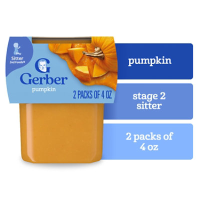 Gerber 2nd Foods Natural Pumpkin Baby Food Tub - 2-4 Oz - Image 1