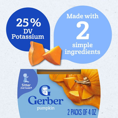 Gerber 2nd Foods Natural Pumpkin Baby Food Tub - 2-4 Oz - Image 2