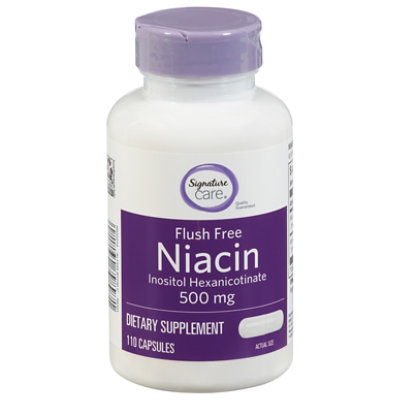 Signature Select/Care Niacin 500mg Flush Free Dietary Supplement - 110 Count - Image 1