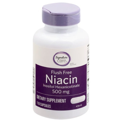 Signature Care Niacin 500mg Flush Free Dietary Supplement T- 110 Count