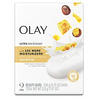 Olay Moisture Outlast Ultra Moisture Shea Butter Beauty Bar with Vitamin B3 Complex - 2-3.75 Oz - Image 2